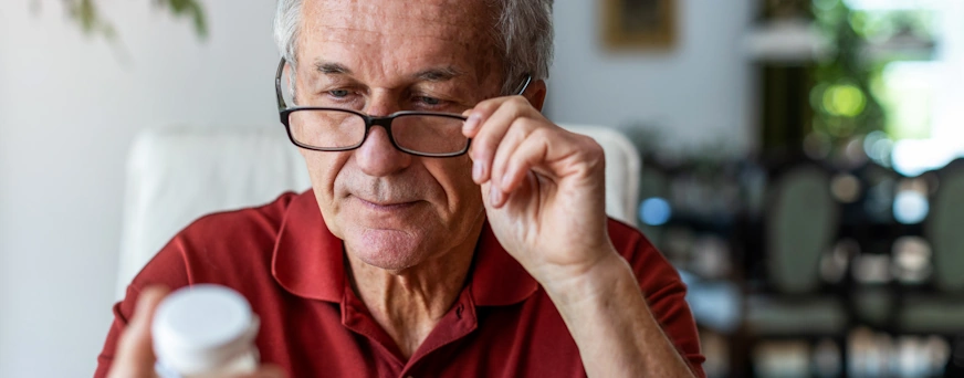 Life Assure Senior Man Taking Prescription Medication Medicine Hero